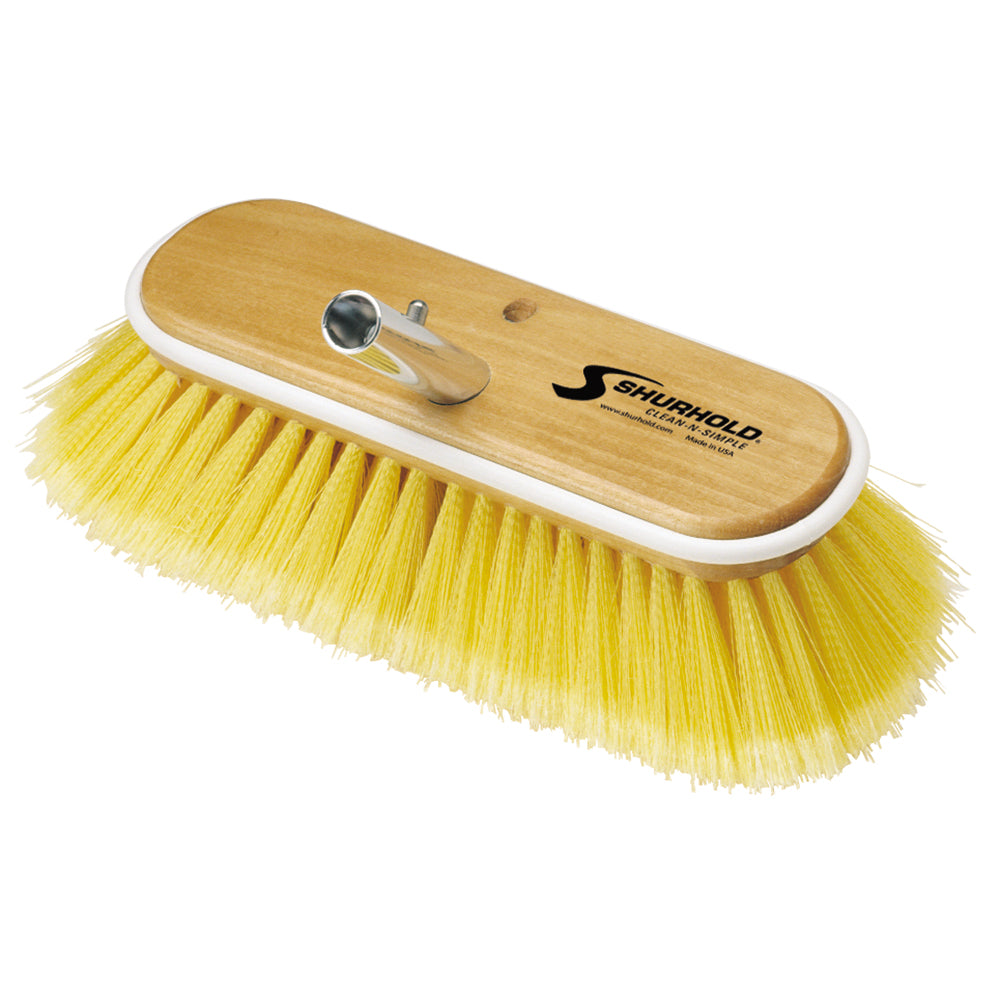 Shurhold 10-inch Polystyrene Soft Bristle Deck Brush for Marine and Boat Maintenance