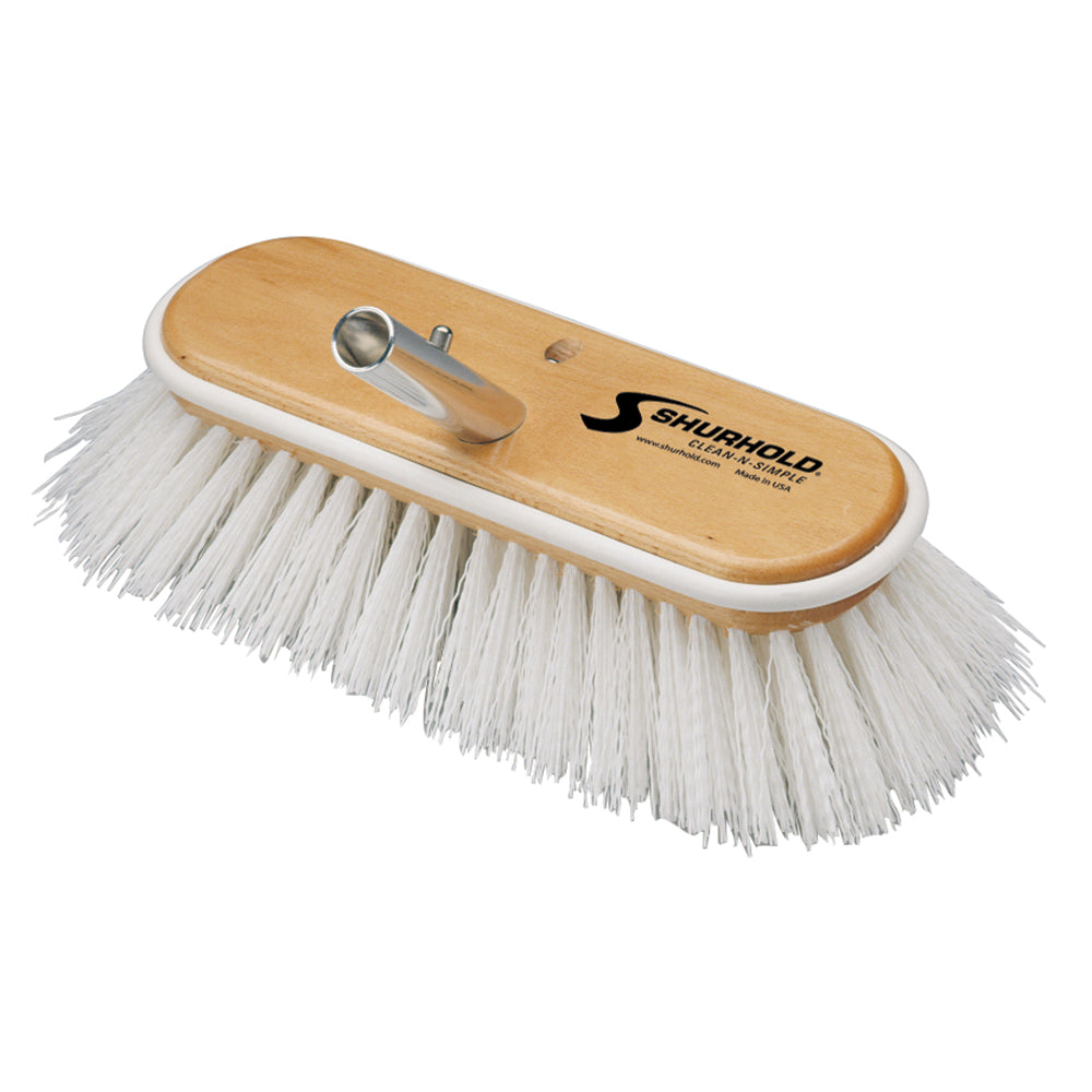 Shurhold 10-inch Polypropylene Stiff Bristle Deck Brush with Angled Head - Model 990