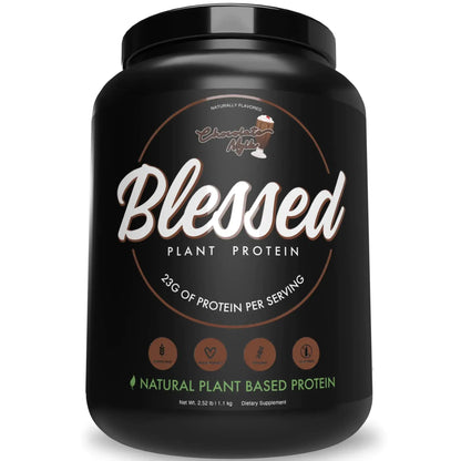 Blessed Vegan Protein Powder - Plant Based Protein Powder Meal Replacement Protein Shake 23g of Pea Protein Powder Dairy Free Gluten Free Soy Free No Sugar Added 30 Servings (Chocolate Mylk) Atticus Goods