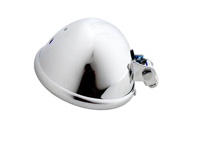 V-Twin 5-3/4 Inch Round Headlamp Assembly Chrome - Decorative Motorcycle Headlamp with Indicator Bulb and Mounting Hardware