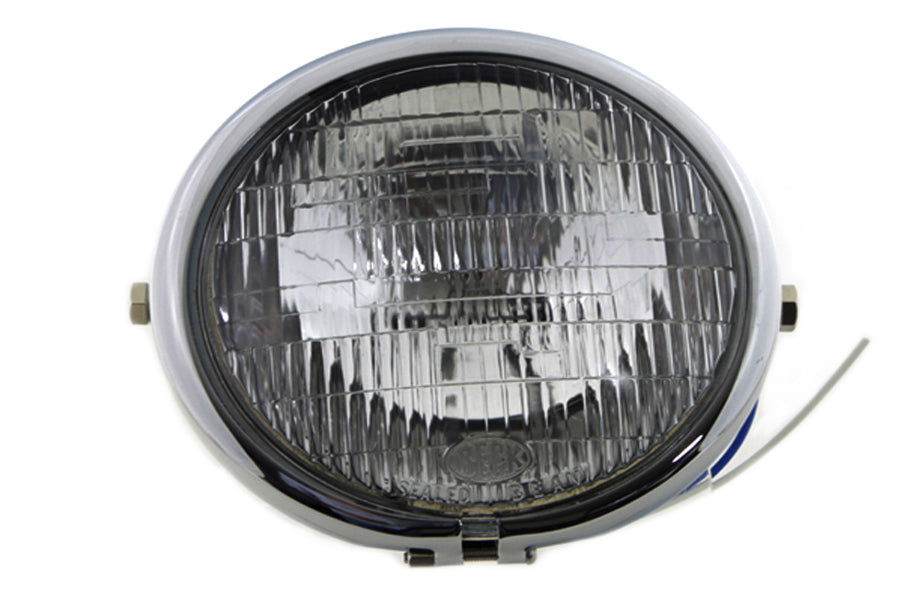 V-Twin 20-6003HD 5-3/4 Inch Round Headlamp Assembly with Indicator Bulb and Mounting Hardware