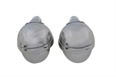 V-Twin 70243V 4-1/2 Inch Chrome Spotlamp Set with Visor for Harley Davidson FL Models