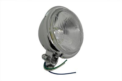 Wyatt Gatling 5-3/4 inch Round Headlamp Assembly Bates Style with Chrome Mounts