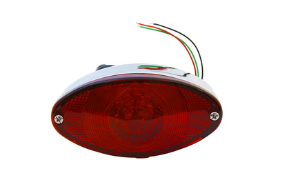 Wyatt Gatling Part 71730B Chrome Tail Lamp Cateye Style – Decorative Show Use Only