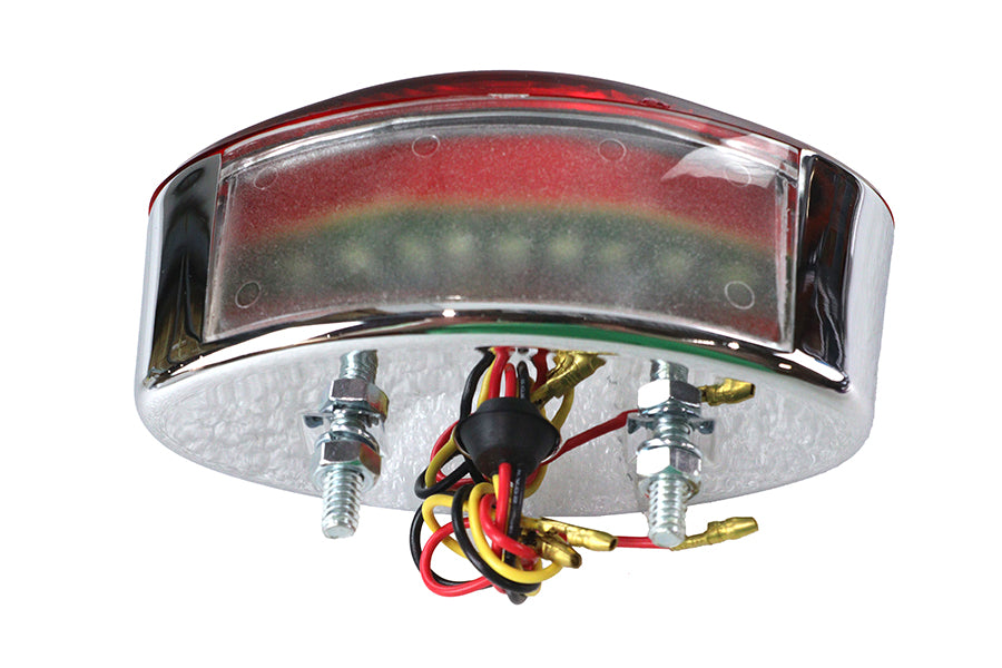 Wyatt Gatling Part 71730B Chrome Tail Lamp Cateye Style – Decorative Show Use Only