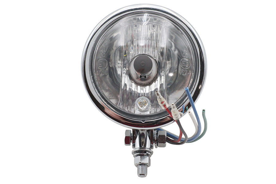 Wyatt Gatling 4 Inch Round Headlamp 12 Volt Chrome - Model 20-6011PA