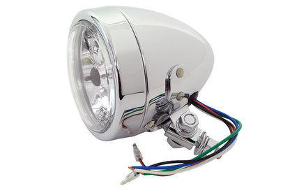 Wyatt Gatling 4 Inch Round Headlamp 12 Volt Chrome - Model 20-6011PA