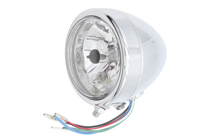 Wyatt Gatling 4 Inch Round Headlamp 12 Volt Chrome - Model 20-6011PA