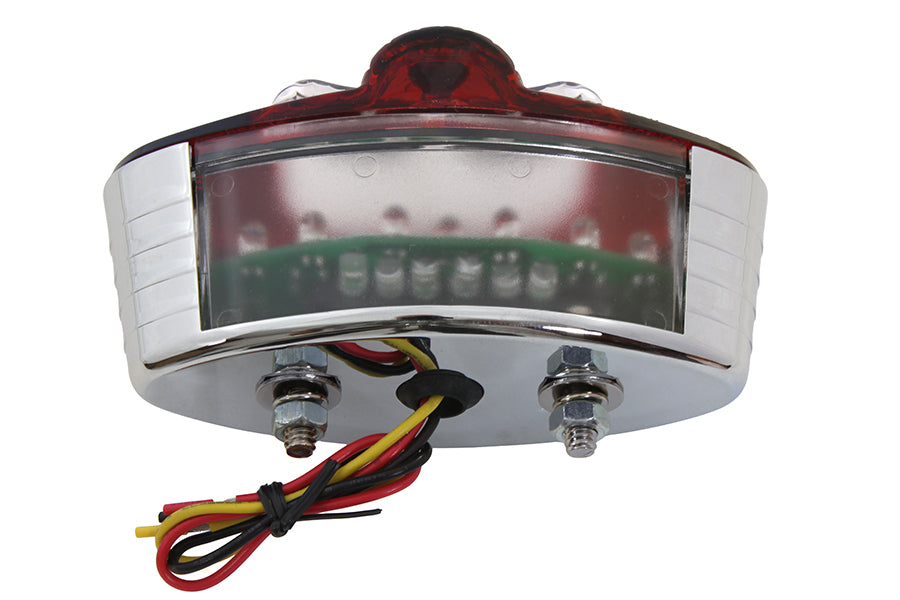 Wyatt Gatling Chrome Cateye LED Tail Lamp Skull Style - Show or Decorative Use Only