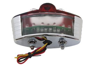 Wyatt Gatling Chrome Cateye LED Tail Lamp Skull Style - Show or Decorative Use Only