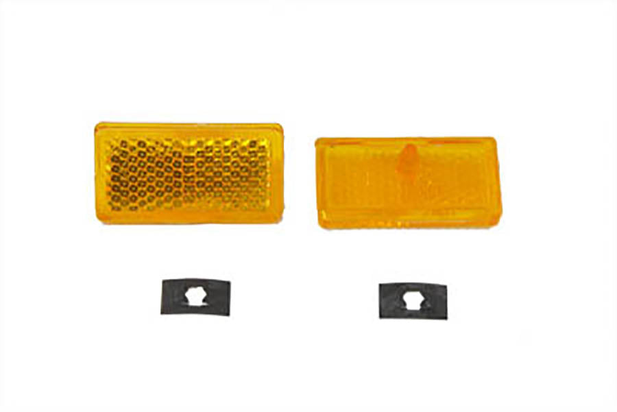 V-Twin Amber Reflector Set for Harley Davidson FL (1969-1971)