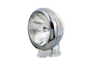 Wyatt Gatling 6 Volt 7 Inch Round Sealed Beam Headlamp Assembly for Harley Davidson FL Models