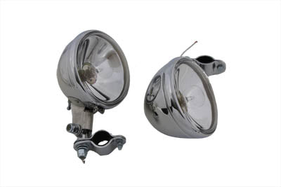 V-Twin Replica Chrome Guide Spotlamp Set 6 Volt for Harley Davidson (Part #33-0038)