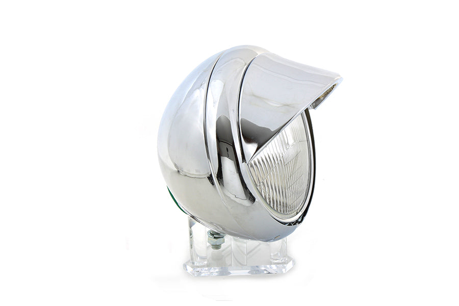 V-Twin 7 Inch Round Headlamp Kit with Chrome Mounts and Wiring Connector