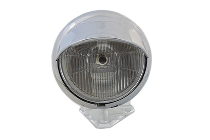 V-Twin 7 Inch Round Headlamp Kit with Chrome Mounts and Wiring Connector