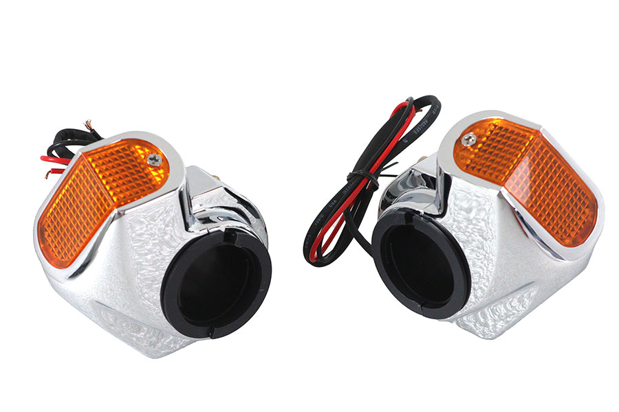 Wyatt Gatling Chrome Front Turn Signal Marker Lamp Set (Part No. 20-6060)