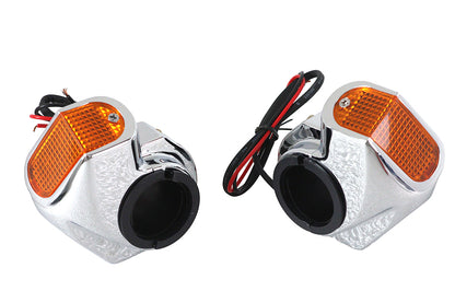 Wyatt Gatling Chrome Front Turn Signal Marker Lamp Set (Part No. 20-6060)