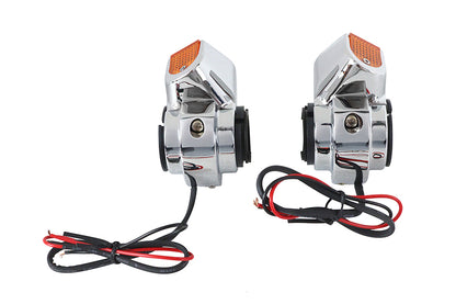 Wyatt Gatling Chrome Front Turn Signal Marker Lamp Set (Part No. 20-6060)