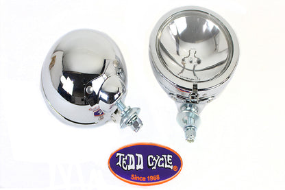 Wyatt Gatling Chrome Spotlamp Assembly Set for Harley Davidson FL (1964-1973)