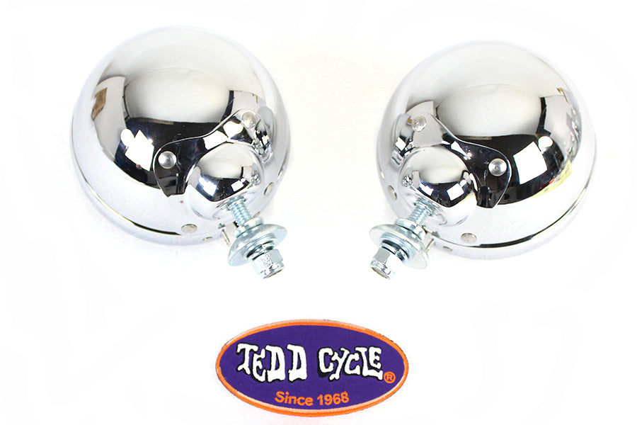 Wyatt Gatling Chrome Spotlamp Assembly Set for Harley Davidson FL (1964-1973)