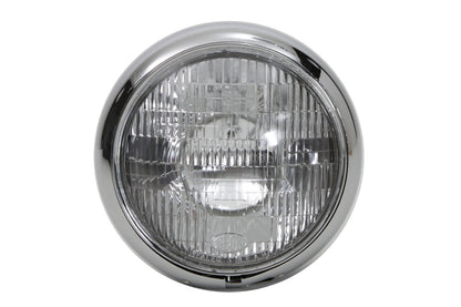 V-Twin Black 7 Inch K Headlamp with Chrome Rim for Harley Davidson XL and K Models
