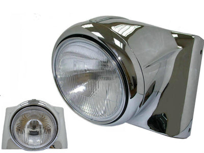 Wyatt Gatling Chrome 7 Inch Headlamp Cowl Kit for Harley Davidson Heritage Softail and Fat Boy Models