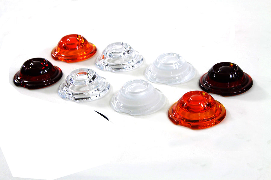 V-Twin Guide Bullet Marker Lamp Lens Set for Harley Davidson FL 1948-1957