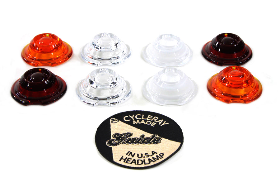V-Twin Guide Bullet Marker Lamp Lens Set for Harley Davidson FL 1948-1957