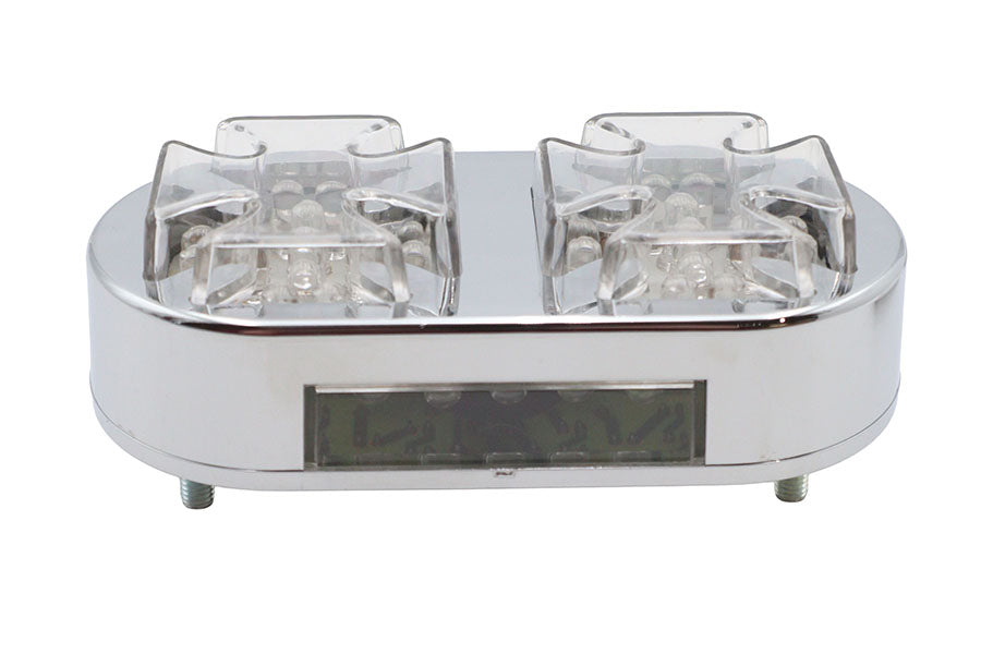 Wyatt Gatling Chrome Maltese Tail Lamp - Show/Decorative Use for Harley Davidson FXST (1984-1993)