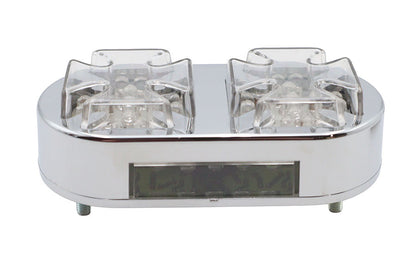 Wyatt Gatling Chrome Maltese Tail Lamp - Show/Decorative Use for Harley Davidson FXST (1984-1993)