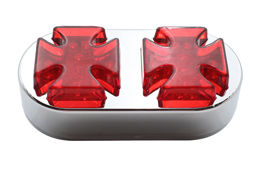 Wyatt Gatling 12-0092R Chrome Maltese Tail Lamp for Harley Davidson FXST (1984-1993)