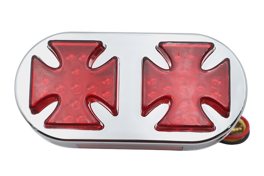 Wyatt Gatling 12-0092R Chrome Maltese Tail Lamp for Harley Davidson FXST (1984-1993)