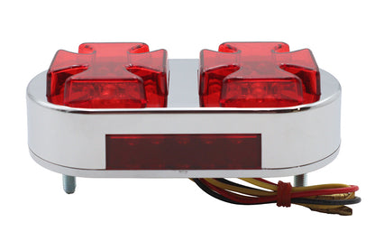 Wyatt Gatling 12-0092R Chrome Maltese Tail Lamp for Harley Davidson FXST (1984-1993)