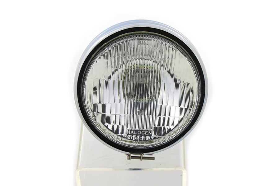 Wyatt Gatling 20-0307CD 5-3/4 Inch Round Stock Type Chrome Headlamp for Harley Davidson XL