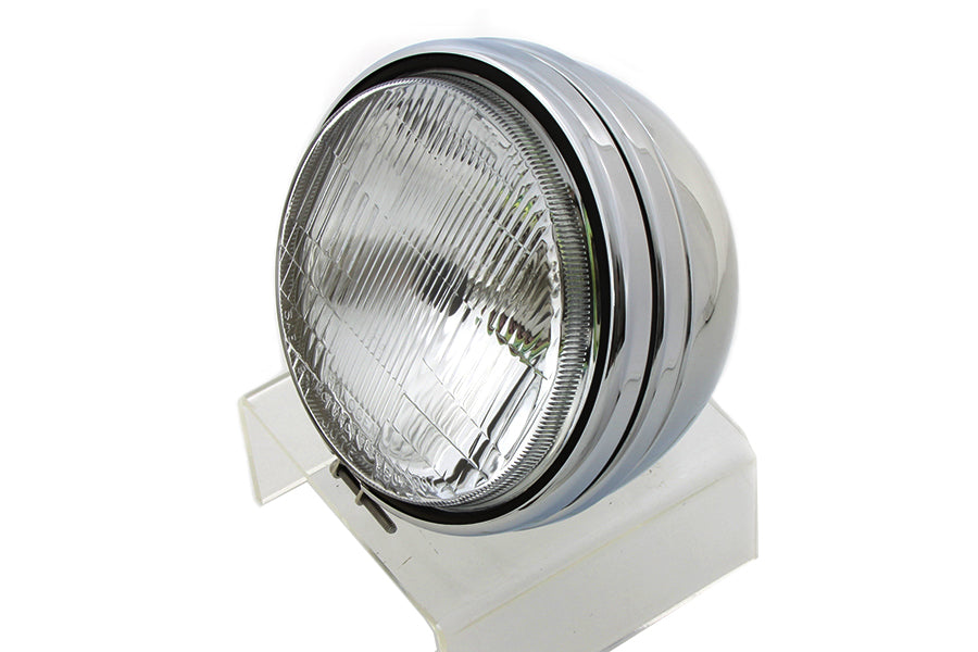 Wyatt Gatling 20-0307CD 5-3/4 Inch Round Stock Type Chrome Headlamp for Harley Davidson XL