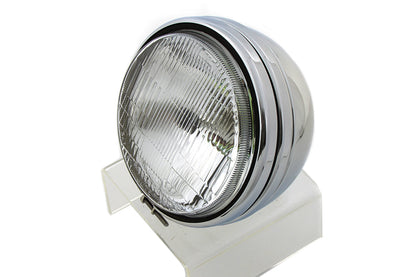 Wyatt Gatling 20-0307CD 5-3/4 Inch Round Stock Type Chrome Headlamp for Harley Davidson XL