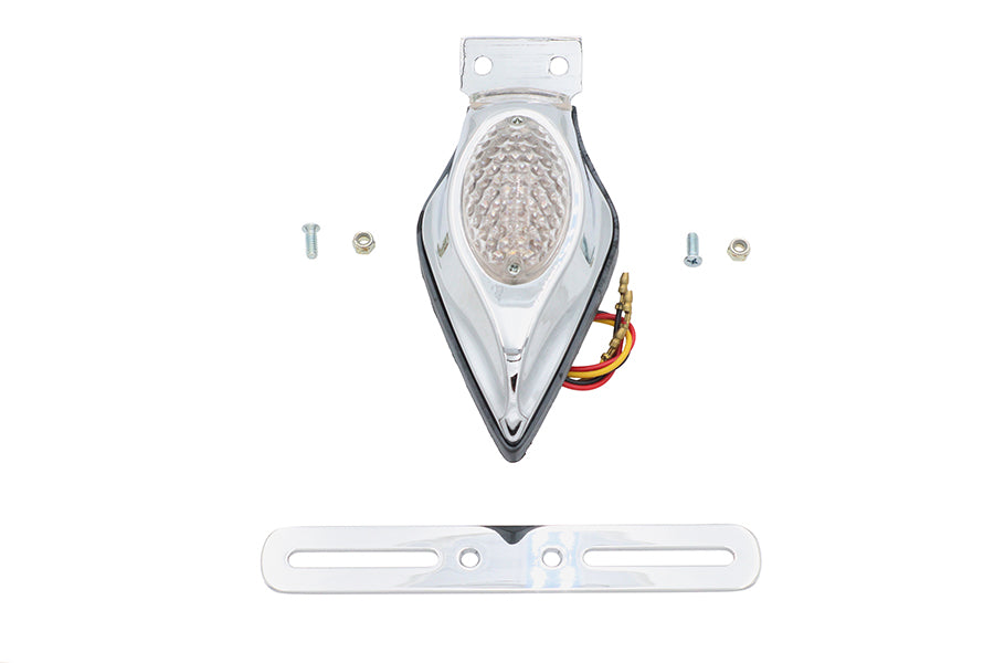 Wyatt Gatling 20-6580CIED Chrome Teardrop LED Tail Lamp with Clear Lens