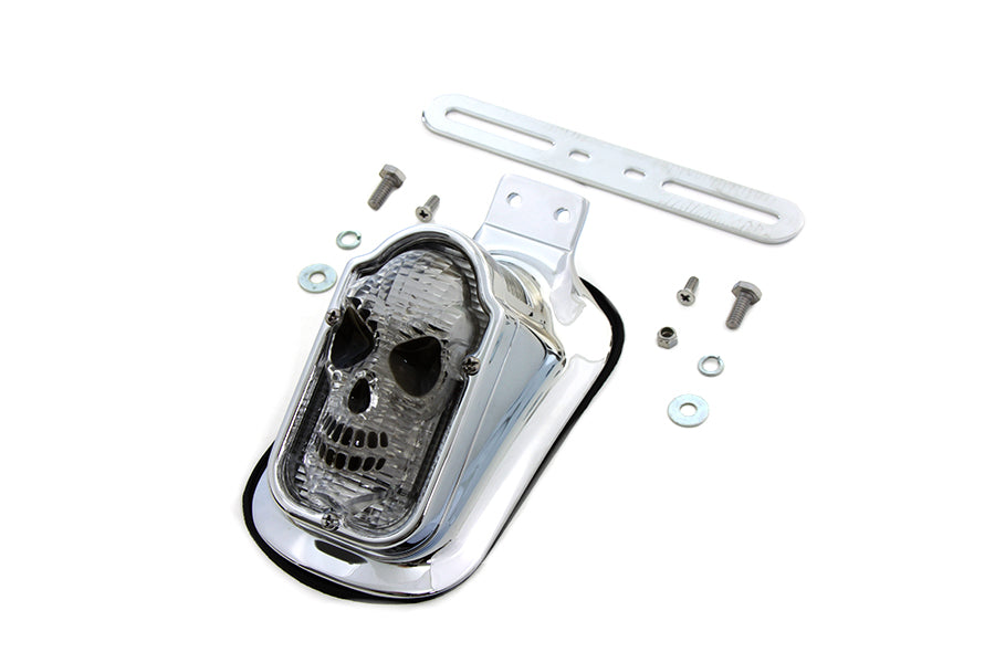 Wyatt Gatling Skull Face Tombstone Tail Lamp with Clear Lens - Show or Decorative Use Only