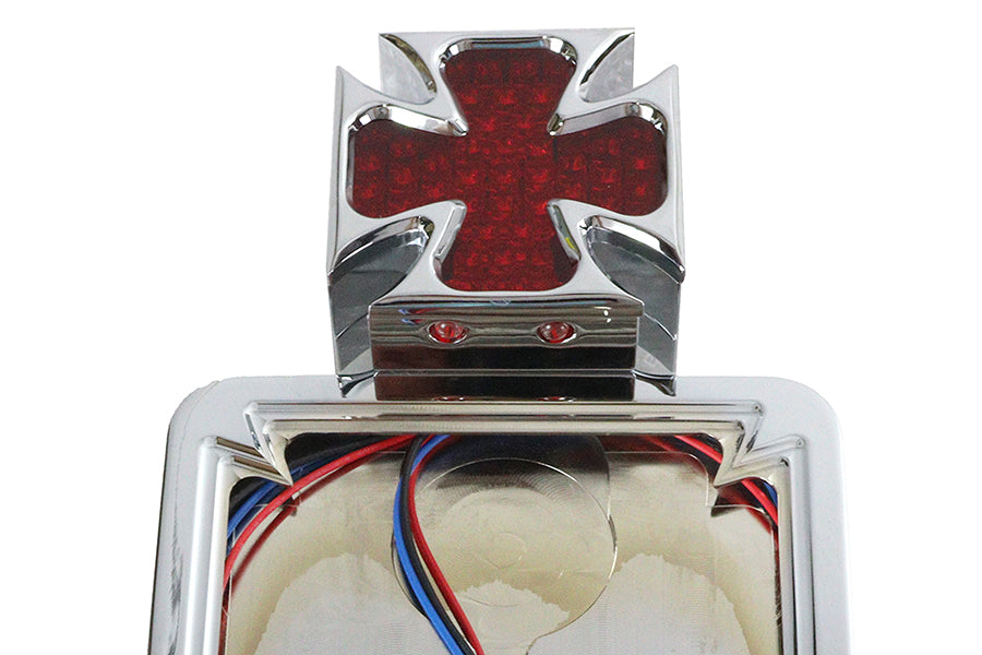 Wyatt Gatling Chrome Maltese LED Tail Lamp License Plate Assembly Part #76198T