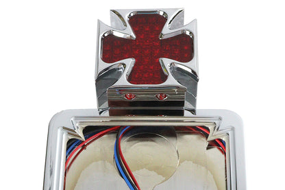 Wyatt Gatling Chrome Maltese LED Tail Lamp License Plate Assembly Part #76198T