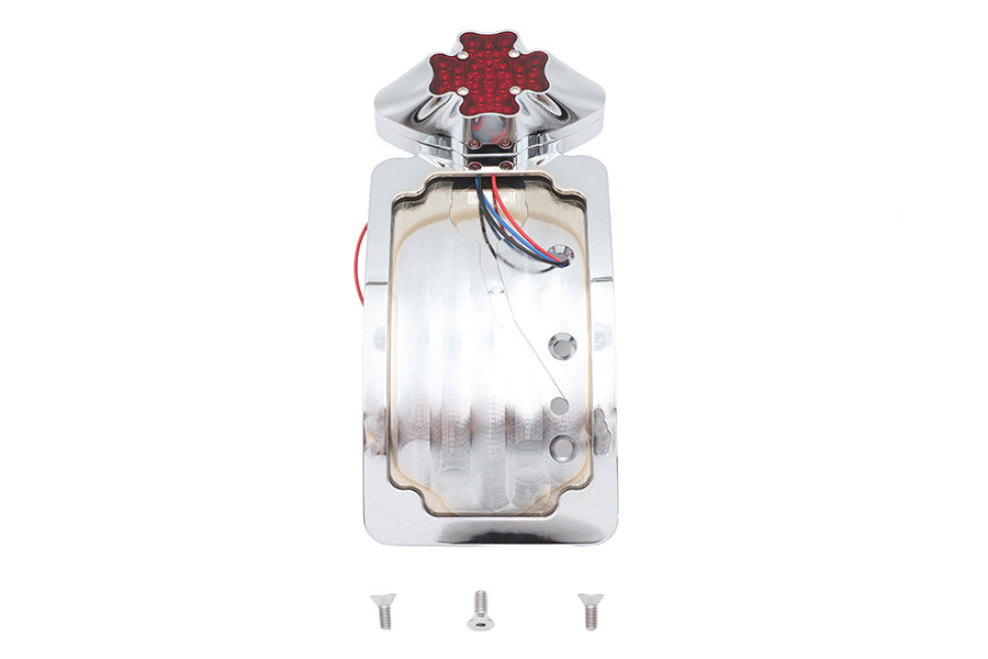 Wyatt Gatling Chrome Maltese LED Tail Lamp License Plate Assembly Part #76248T