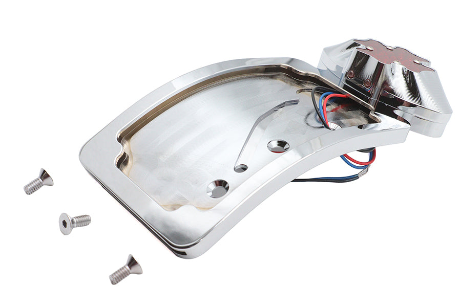 Wyatt Gatling Chrome Maltese LED Tail Lamp License Plate Assembly Part #76248T