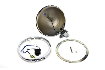 Wyatt Gatling 5-3/4 Inch Bates Style Headlamp Shell with Chrome Finish