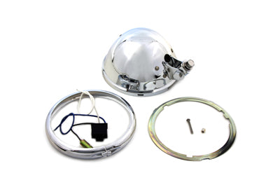 Wyatt Gatling 5-3/4 Inch Bates Style Headlamp Shell with Chrome Finish