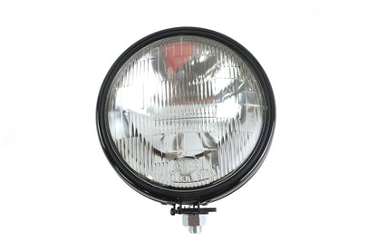 V-Twin Replica 5-3/4 Inch Round Black Headlamp for Harley Davidson Models