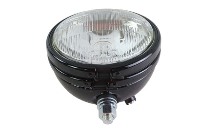 V-Twin Replica 5-3/4 Inch Round Black Headlamp for Harley Davidson Models