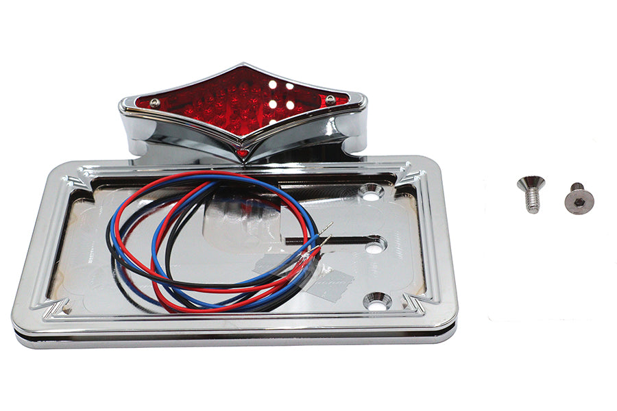 Wyatt Gatling Chrome Diamond LED Tail Lamp License Plate Assembly Part 76060DT