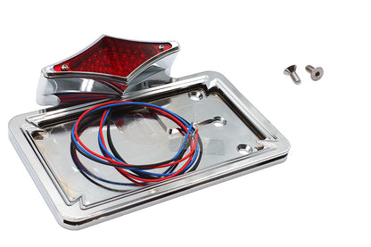 Wyatt Gatling Chrome Diamond LED Tail Lamp License Plate Assembly Part 76060DT