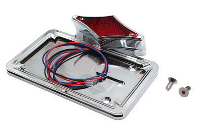 Wyatt Gatling Chrome Diamond LED Tail Lamp License Plate Assembly Part 76060DT