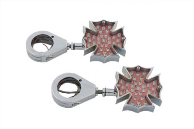 Wyatt Gatling Fireman Cross Turn Signal Set 39mm Clamp Kit - Show/Decorative Use Only